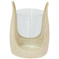 TAN CANDLE HOLDER LRG