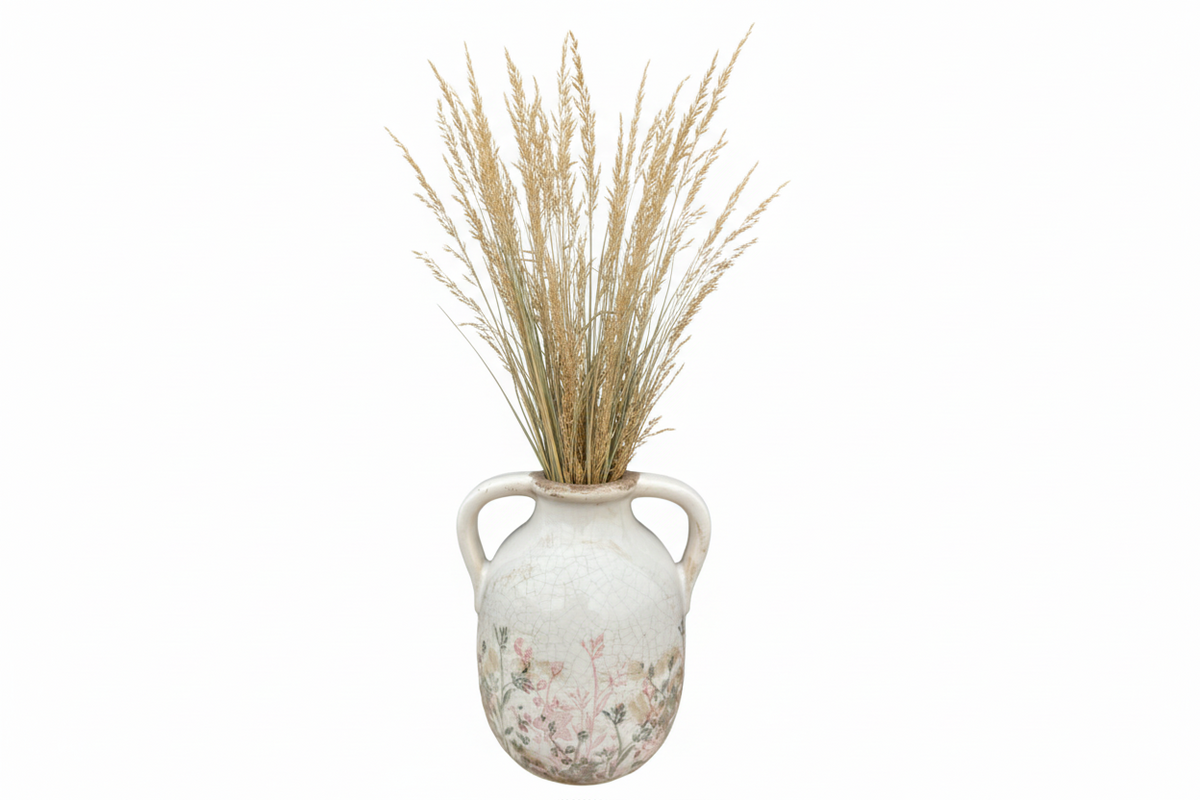 PINK FLORAL WITH HANDLES LRG