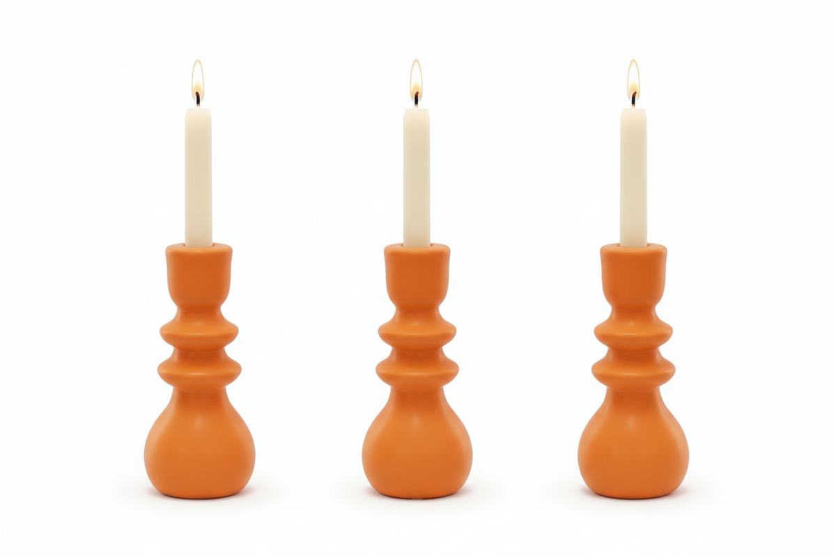 BURNT ORANGE CANDLE HOLDER