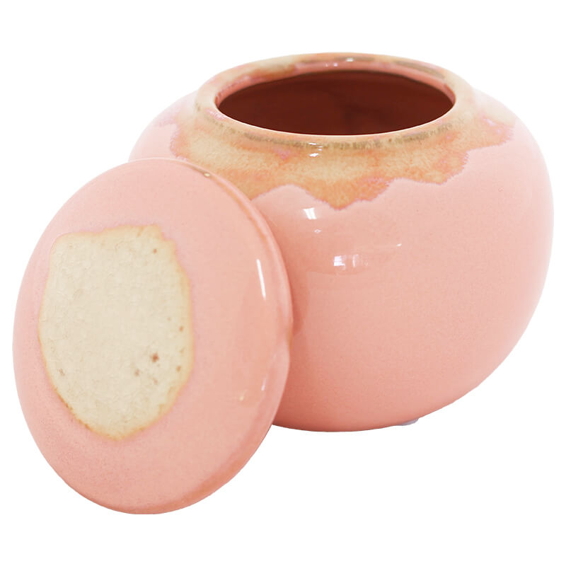 PINK CERAMIC JAR WITH LID